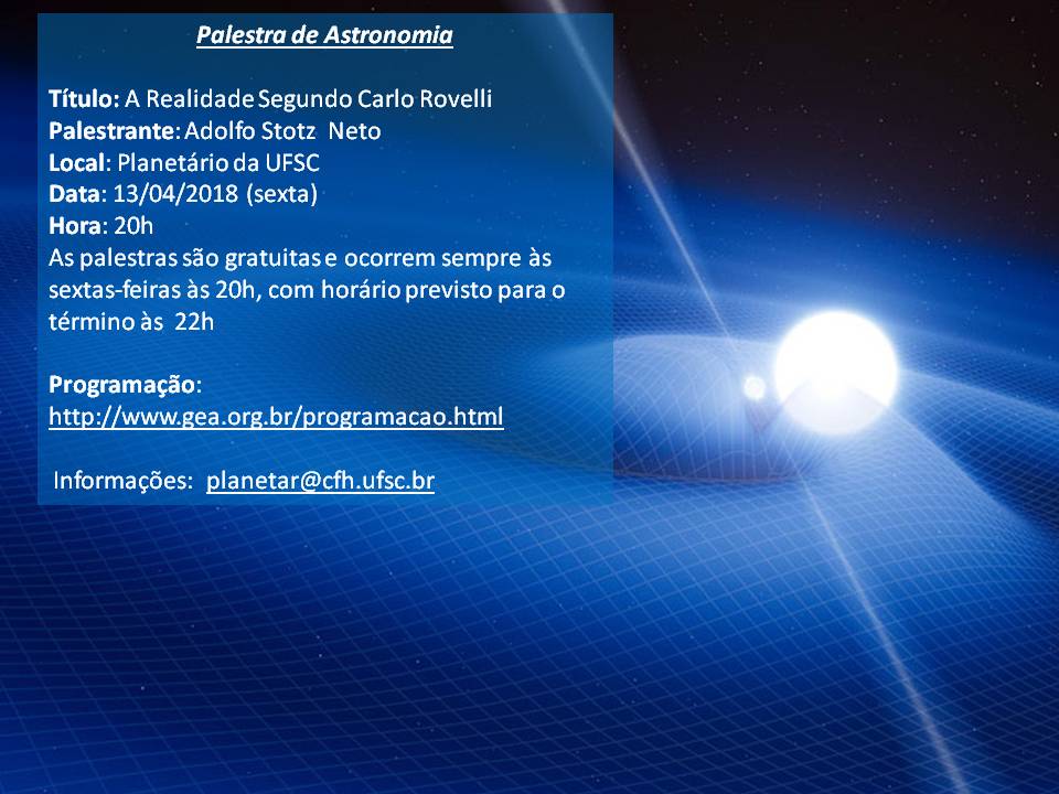 Palestra de Astronomia, 13/04/18