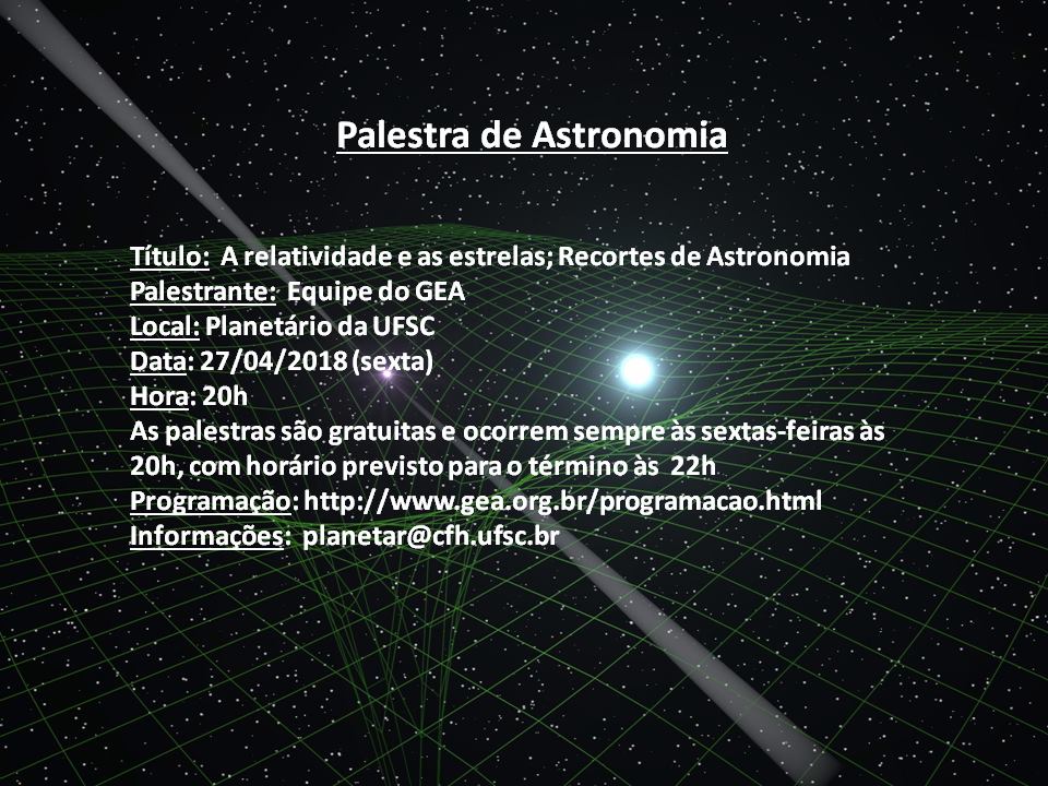 Palestra de Astronomia, 27/04/18