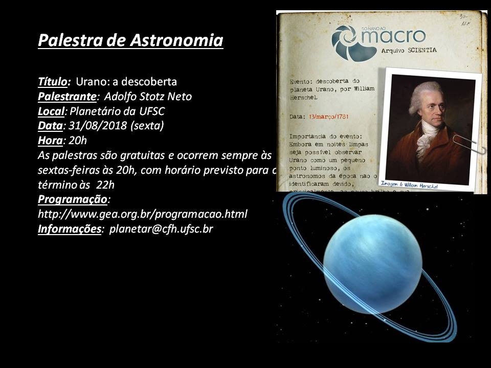 Palestra de Astronomia, 31/08/18