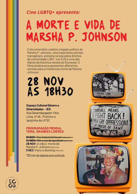 Cine LGBT+ exibe A Morte e Vida de Marsha P. Johnson