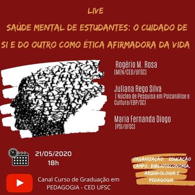 cartaz live SAÚDE MENTAL CED_UFSC