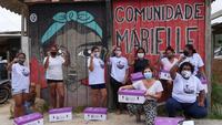 grupo de mulheres do Entre elas - ocupação Marielle Franco 