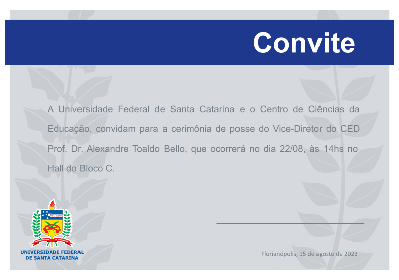 Convite posse vice-direção CED