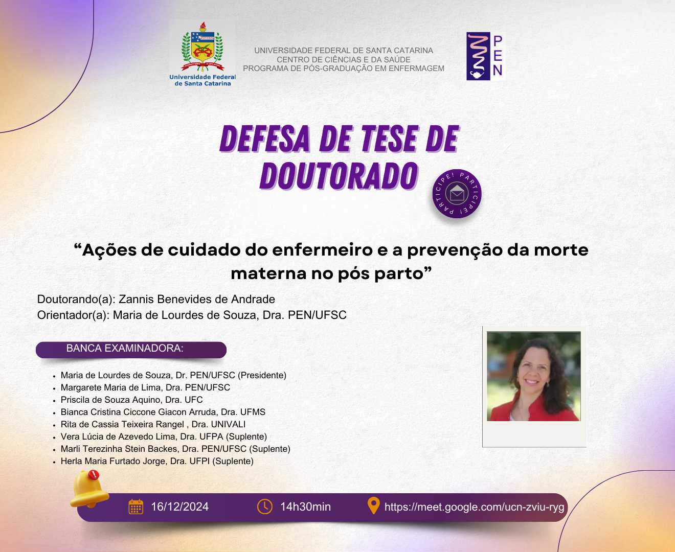 16-12 - Convite - Defesa Tese - Zannis Benevides de Andrade