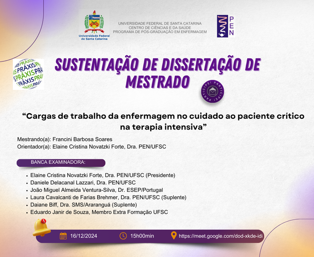 16-12 - Convite - Sustentação Dissertação - Francini Barbosa Soares