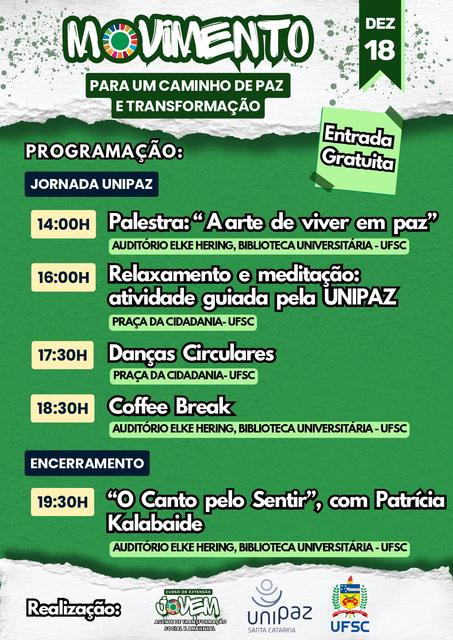 Movimento: Para um Caminho de Paz e Transformação @ Biblioteca Central - BU | Praça da Cidadania