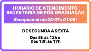 Horário excepcional