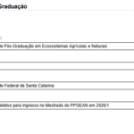 CAPG - Processo seletivo Mestrado PPGEAN 2026