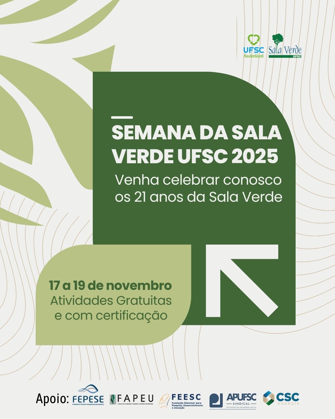 Semana da Sala Verde UFSC 2025 - de 17 a 19/11/2025
