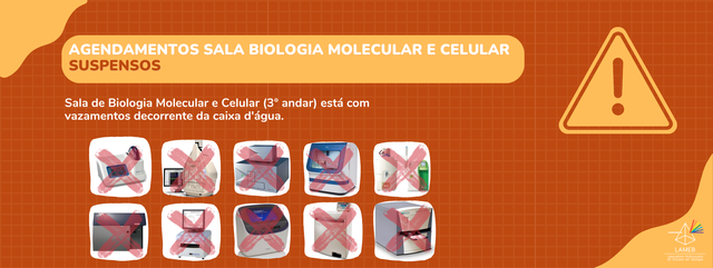 AGENDAMENTOS SALA BIOLOGIA MOLECULAR E CELULAR - SUSPENSOS