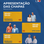 APRESENTAÇÃO DAS CHAPAS - Reitoria UFSC