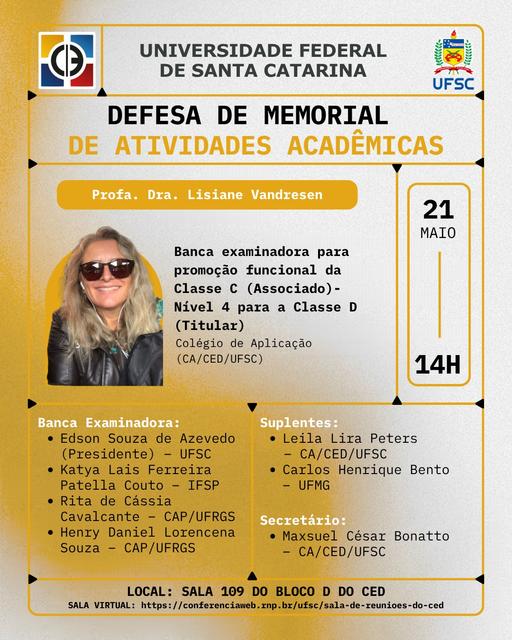 Memorial de Atividades Acadêmicas - Profa. Lisiane Vandresen